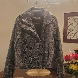 Blank NYC Faux Snakeskin Anaconda Moto Jacket - L